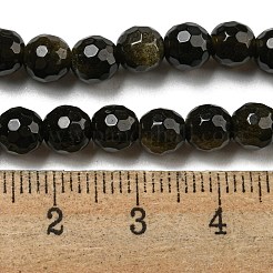 Natürliche goldenen Glanz Obsidian Perlen Stränge&nbsp;G-E571-A01-01