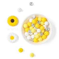 Kit fai da te di perline rotonde a forma di margherita&nbsp;DIY-FS0010-24A