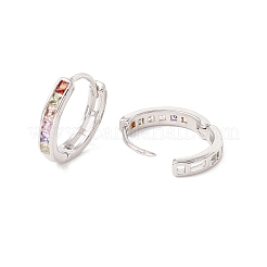 Aretes de aro con circonitas cúbicas de colores&nbsp;EJEW-H086-09P