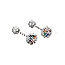 Orecchini in ottone con micro pavé di zirconi cubici colorati per cartilagine&nbsp;WG1E80B-02