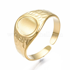 Anillo de puño abierto ovalado de acero inoxidable 304&nbsp;RJEW-T023-54G