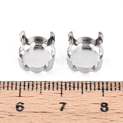 201 Edelstahl-Aufnähfassungen mit Krappenfassung&nbsp;STAS-T032-01-10mm-P