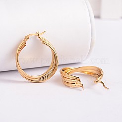 Nouvelles boucles d'oreilles créoles en acier inoxydable 304 à la mode&nbsp;EJEW-L129-17