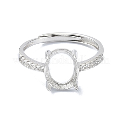 Verstellbare 925 Sterling Silber 4 Zinken Ringfassungen&nbsp;STER-K179-25P