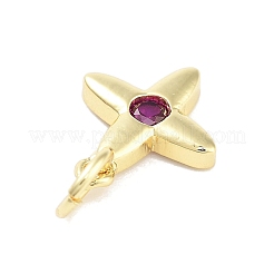 Ciondoli a croce placcatura in ottone con zirconi cubici&nbsp;KK-M293-20G-02