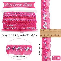 Bordure en dentelle plissée chinlon&nbsp;OCOR-WH20012-21F