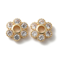 Tappo con perline in zirconi cubici in ottone con placcatura a cremagliera&nbsp;KK-C020-12A-LG