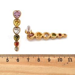 Pendientes de borla de circonitas cúbicas de colores de acero inoxidable 304&nbsp;EJEW-Z094-01G-G