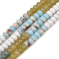 Hilos de cuentas de jade blanco natural&nbsp;G-NH0006-A17-01