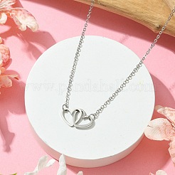 Collier avec pendentif en forme de cœur entrelacé en acier inoxydable 201&nbsp;NJEW-JN04524
