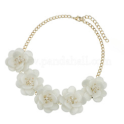 Colliers à plastron en coquillage naturel et fleur pour femme&nbsp;FS-WGF0490-01