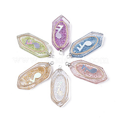 Pendenti in resina epossidica trasparente con polvere glitterata&nbsp;CRES-S359-26