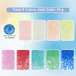 9000 Stück leuchtende Glasperlen in 9 Farben&nbsp;GLAA-PH0003-23