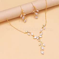 Set di collane con ciondolo in ottone e cristallo e strass e orecchini a bottone&nbsp;FS-WGACD3B-01