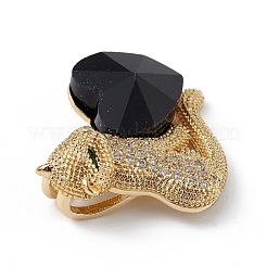 Colgantes de circonio cúbico transparente micro pavé de latón chapado en oro real de 18k&nbsp;KK-C015-14G-03