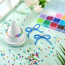 2250 Stück 15 Farben Doppelkegel ab Farbe plattierte umweltfreundliche transparente Acrylperlen&nbsp;TACR-TA0001-51
