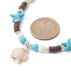 Collares colgantes de tortuga turquesa sintética&nbsp;NJEW-JN04573-01