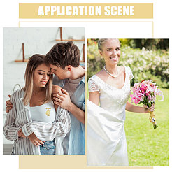 4 spilla con ciondolo a forma di medaglione in ottone per foto di matrimonio&nbsp;JEWB-CA00012