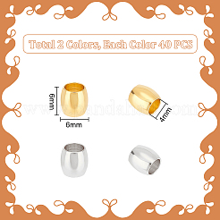 80 Stück 2 Farben 202 Edelstahl European Beads&nbsp;STAS-UN0050-42