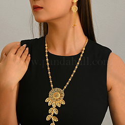 Sets aus hohlen Blumenohrsteckern und Anhängerketten aus einer Legierung für Damen&nbsp;MS1099