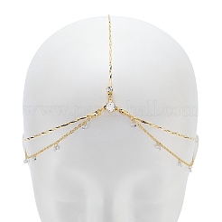 Legierung mit Strass Haarkette&nbsp;DIY-WH20058-11G