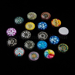 Mosaico mezzo vetro stampato cabochon rotondo / dome&nbsp;X-GGLA-N004-16mm-G