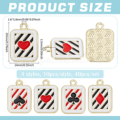 40pcs 4 styles de pendentifs en émail en alliage&nbsp;ENAM-PH0003-06