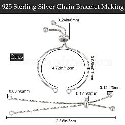 2 Stück 925 Sterling Silber Kettenarmbandherstellung&nbsp;STER-BBC0006-54
