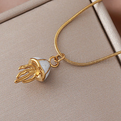 Collana vintage con ciondolo a forma di medusa marina in acciaio inossidabile 304 smaltato&nbsp;LS-DN2498