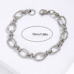 Anlaufgeschütztes Armband aus ovalen Gliedern aus Edelstahl 201&nbsp;LS-KM2112-2