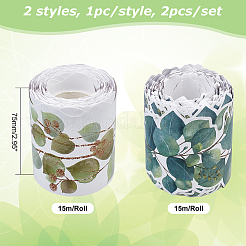 2 Rolle 2 Farben beschichtete Papieraufkleber&nbsp;DIY-GL0006-03