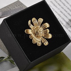 Bague ouverte en acier inoxydable 304 avec fleur pour femme&nbsp;LS-RJEW-M049-04G