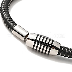 Geflochtenes Armband aus Mikrofaser-Leder mit runder Kordel und Verschluss aus 304er Edelstahl für Männer und Frauen&nbsp;BJEW-C021-27P