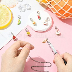 8 Stück 8 Stile Legierung Emaille europäischen baumeln Charms&nbsp;ENAM-CJ0007-04