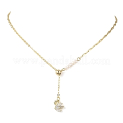 Collane a laccio regolabili con catena a cavo in ottone e catena a graffetta&nbsp;NJEW-JN06150-02