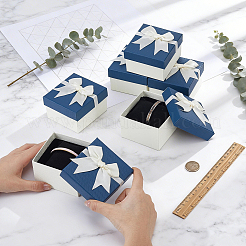 Geschenkboxen aus Papier mit Polyester-Schleife&nbsp;CON-WH0095-224A