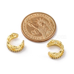 Orecchini a polsino con micro pavé di zirconi chiari in ottone placcato cremagliera&nbsp;EJEW-H147-03G