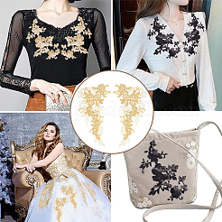 4 Stück 3D-Blumen-Polyester-Stickerei-Spitzen-Ornament-Zubehör&nbsp;DIY-GF0013-16