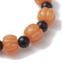 3 Uds. Conjuntos de pulseras elásticas con cuentas de resina de calavera y calabaza de Halloween de 3 estilos&nbsp;BJEW-JB10877