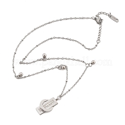 Collane con ciondolo a forma di rettangolo in argilla polimerica in acciaio inossidabile 304 e strass&nbsp;NJEW-U023-02P