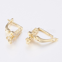 Risultati dell'orecchino a cerchio in ottone con micro pavé di zirconi cubici con chiusura a scatto&nbsp;ZIRC-K075-37G