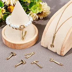 8 stücke 4 arten rack überzug messing micro pave zirkonia werkzeug anhänger&nbsp;KK-BBC0008-23
