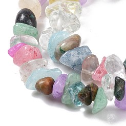 2 Stück gemischte Edelstein-Chips-Stretch-Armbänder für Eltern und Kinder&nbsp;BJEW-JB08431