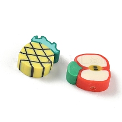 Handgemachte Polymer Clay Perlen mit Obst- und Gemüsemotiv&nbsp;CLAY-F006-02