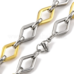 Collar de cadena de eslabones romboidales de acero inoxidable 201&nbsp;NJEW-F22-39N-GP