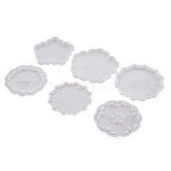 6 Stück 6 Stil Silikon-Blumen-Tassenmatten-Formen-Sets&nbsp;DIY-BG0001-21