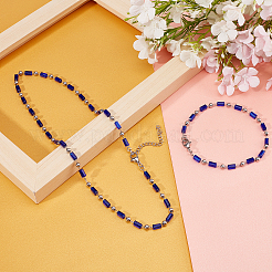 Set di bracciali e collane con perline in acciaio inossidabile 304&nbsp;SJEW-UN0001-03P