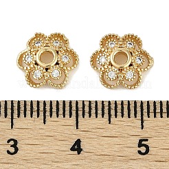 Tappi di perline in zirconia cubica trasparente micro pavé in ottone&nbsp;KK-I719-13A-G