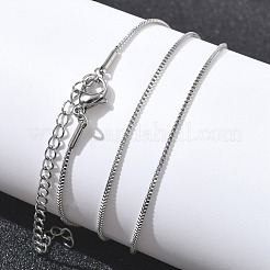 10 unidad de collar de cadena tipo caja de acero inoxidable 304 de 1 mm&nbsp;NJEW-G203-07P