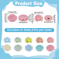 40 Uds. 10 estilos de cuentas de porcelana hechas a mano&nbsp;PORC-HY0001-17